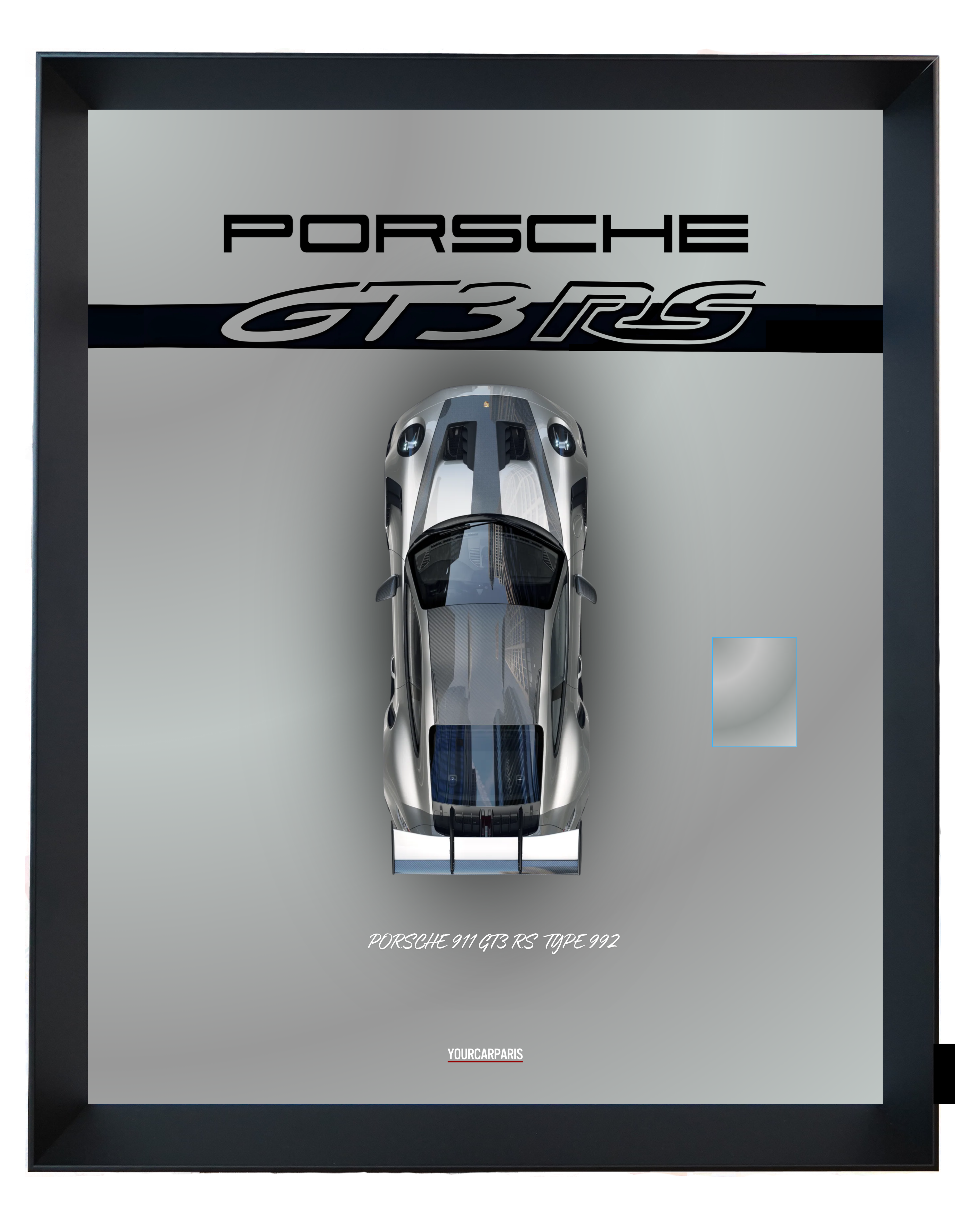 cadre voiture miniature sur-mesure Porsche GT3RS YOURCARPARIS